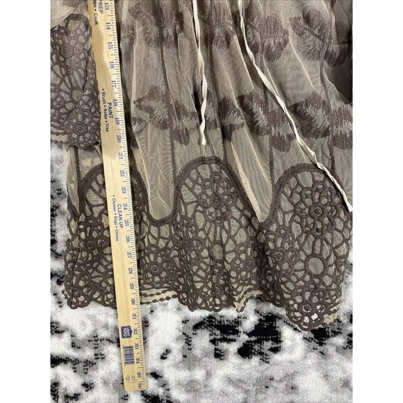 XCVI Dress Womens Size Medium Embroidered Floral Neck Drawstring Wide Sleeve - Picture 5 of 11